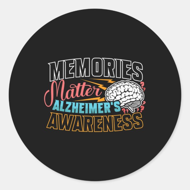Awareness Heimer Dementia Senior  Classic Round Sticker (Front)
