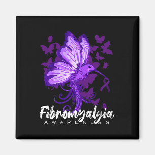 Awareness Hummingbird Holding Purple Ribbon  Magnet