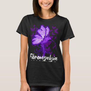 Awareness Hummingbird Holding Purple Ribbon T-Shirt