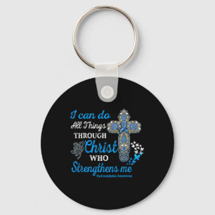 Awareness Hydrocephalus Warrior Christ Key Ring