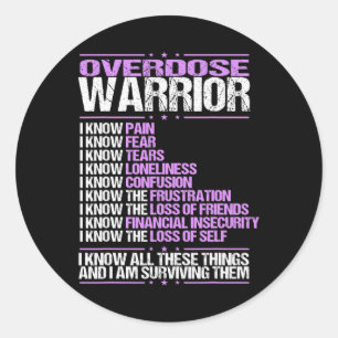 Awareness I Know Pain Survivor Purple Ribbon  Classic Round Sticker