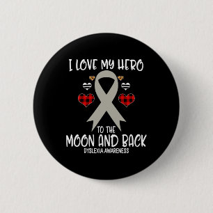 Awareness I Love Hero To The Moon And Back 6 Cm Round Badge
