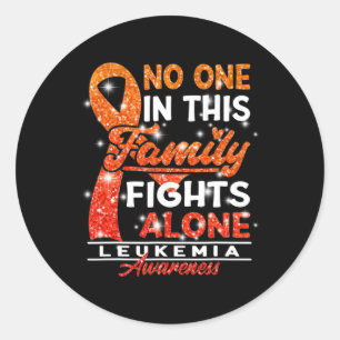 Awareness I No One In This Family Fights Alone I L Classic Round Sticker