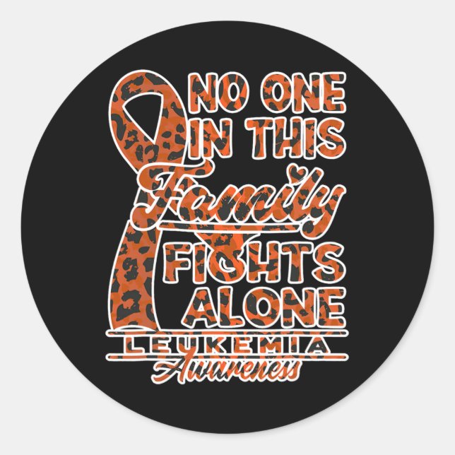 Awareness I No One In This Family Fights Alone I L Classic Round Sticker (Front)