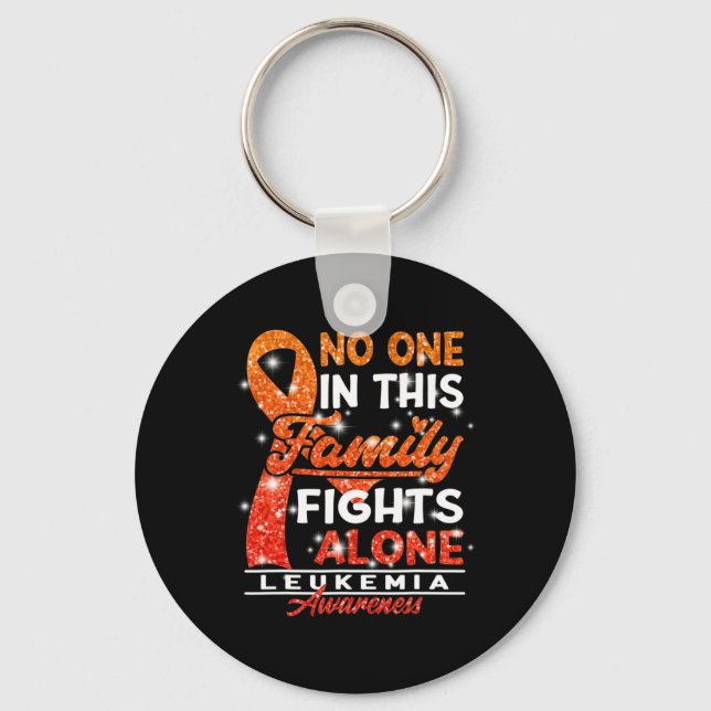 Awareness I No One In This Family Fights Alone I L Key Ring (Front)