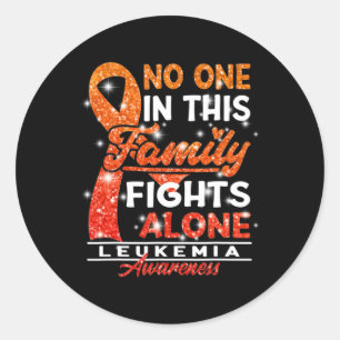Awareness I Nobody In This Family Fights Alone I L Classic Round Sticker