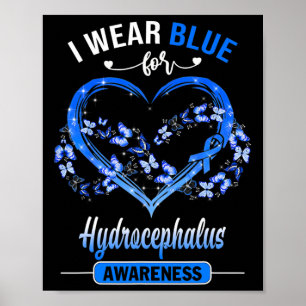 Awareness I Wear Blue Butterfly Heart Poster