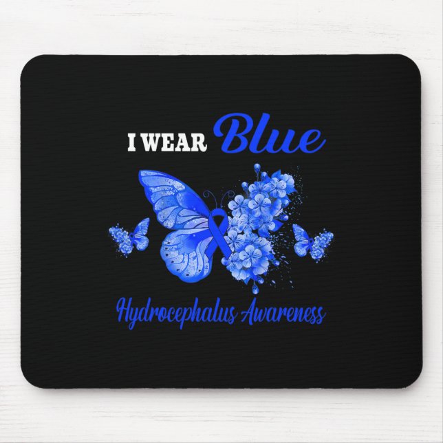Awareness I Wear Blue Butterfly  Mouse Mat (Front)