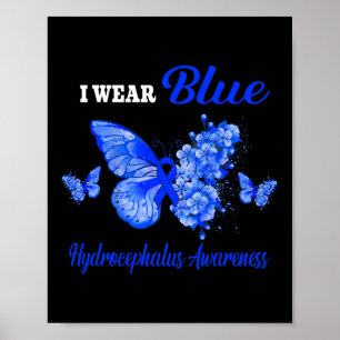 Awareness I Wear Blue Butterfly Poster