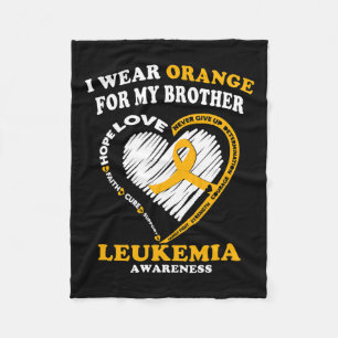 Awareness - I Wear Orange For My Brother Fleece Blanket