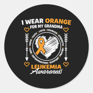Awareness I Wear Orange For My Grandma Nana Classic Round Sticker