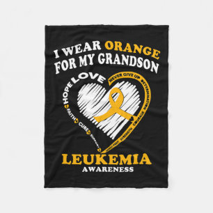 Awareness - I Wear Orange For My Grandson Fleece Blanket