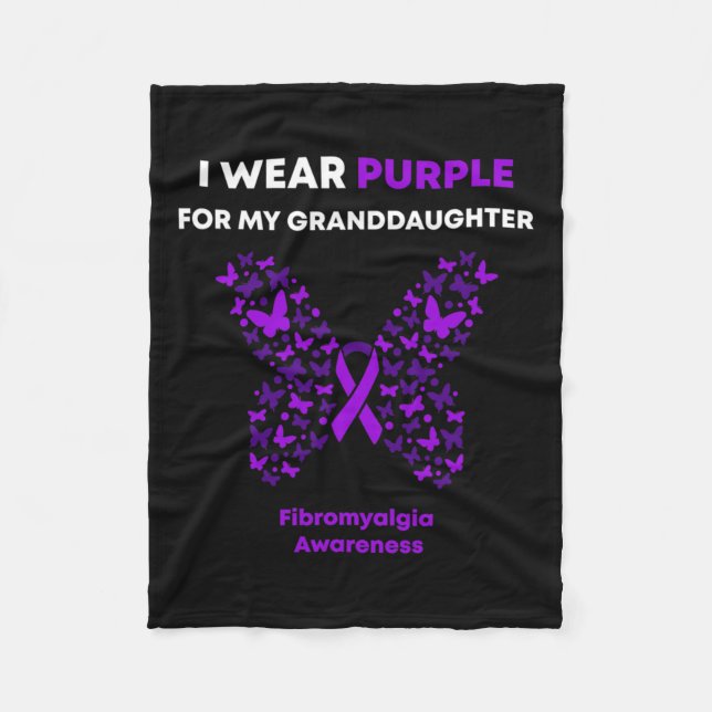 Awareness-i Wear Purple For My Granddaughter  Fleece Blanket (Front)