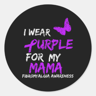 Awareness I Wear Purple For My Mama 5 Classic Round Sticker