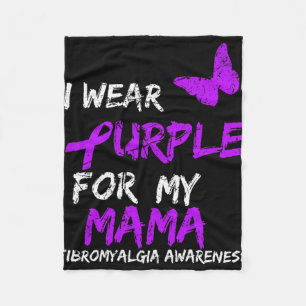Awareness I Wear Purple For My Mama Fleece Blanket