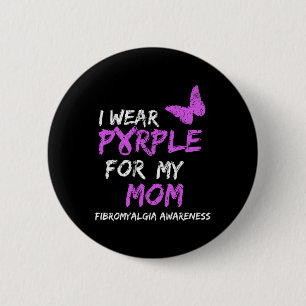 Awareness I Wear Purple For My Mum 4  6 Cm Round Badge