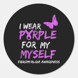 Awareness I Wear Purple For My Myself 2  Classic Round Sticker
