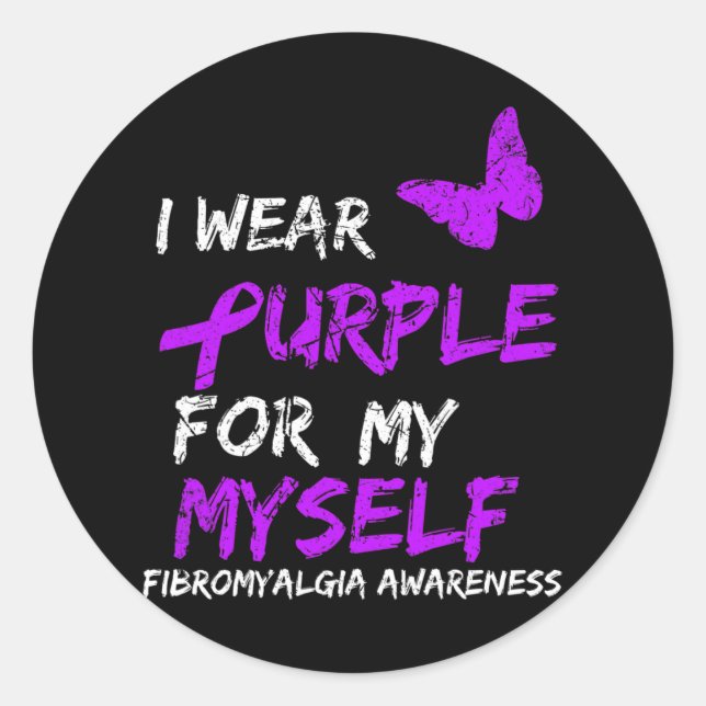 Awareness I Wear Purple For My Myself 4  Classic Round Sticker (Front)
