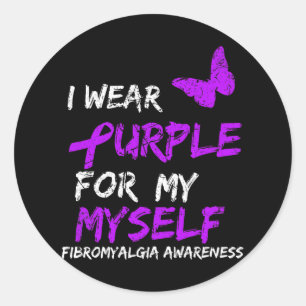 Awareness I Wear Purple For My Myself 4  Classic Round Sticker