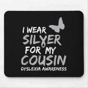 Awareness I Wear Silver For My Cousin Ribbon Gifts Mouse Mat