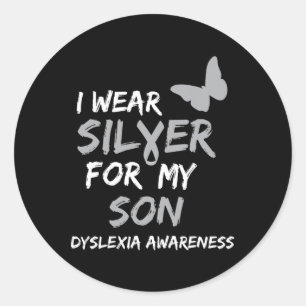 Awareness I Wear Silver For My Son Ribbon Classic Round Sticker
