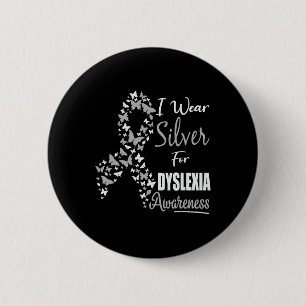 Awareness I Wear Silver Ribbon Learning Reading 1  6 Cm Round Badge