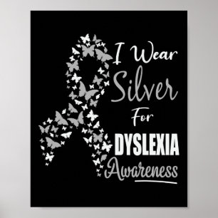 Awareness I Wear Silver Ribbon Learning Reading 1 Poster