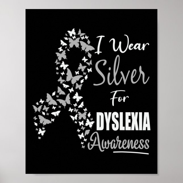 Awareness I Wear Silver Ribbon Learning Reading 1  Poster (Front)