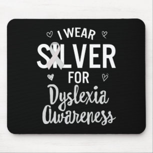 Awareness I Wear Silver Ribbon Learning Reading Di Mouse Mat