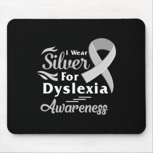 Awareness I Wear Silver Ribbon Learning Reading So Mouse Mat