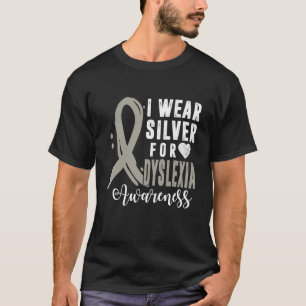 Awareness I Wear Silver Ribbon Learning Reading So T-Shirt
