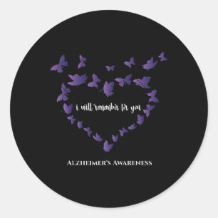 Awareness I Will Remember For You Cute Butterfly 1 Classic Round Sticker