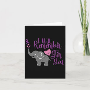 Awareness I Will Remember For You Cute Elephant Card