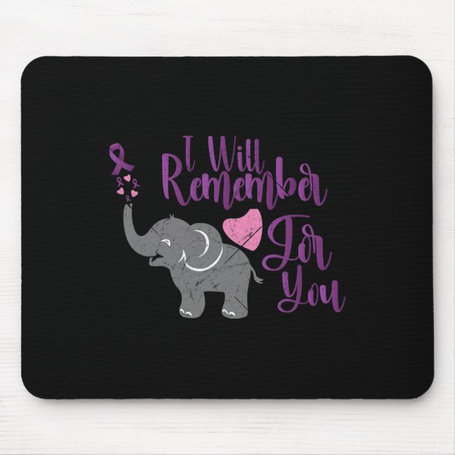 Awareness I Will Remember For You Cute Elephant  Mouse Mat (Front)