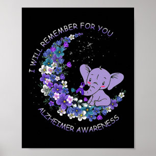 Awareness I Will Remember For You Elephant Moon  Poster