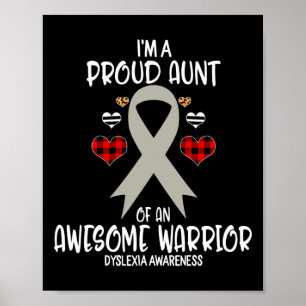 Awareness I'm Proud Aunt Of Awesome Warrior Women Poster