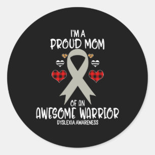 Awareness I'm Proud Mum Of Awesome Warrior Classic Round Sticker