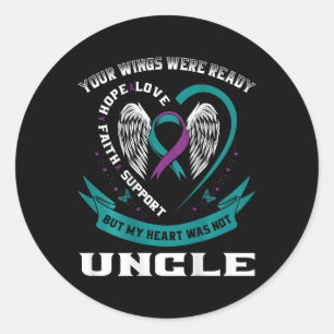 Awareness In Memory Of My Uncle Back Print Graphic Classic Round Sticker