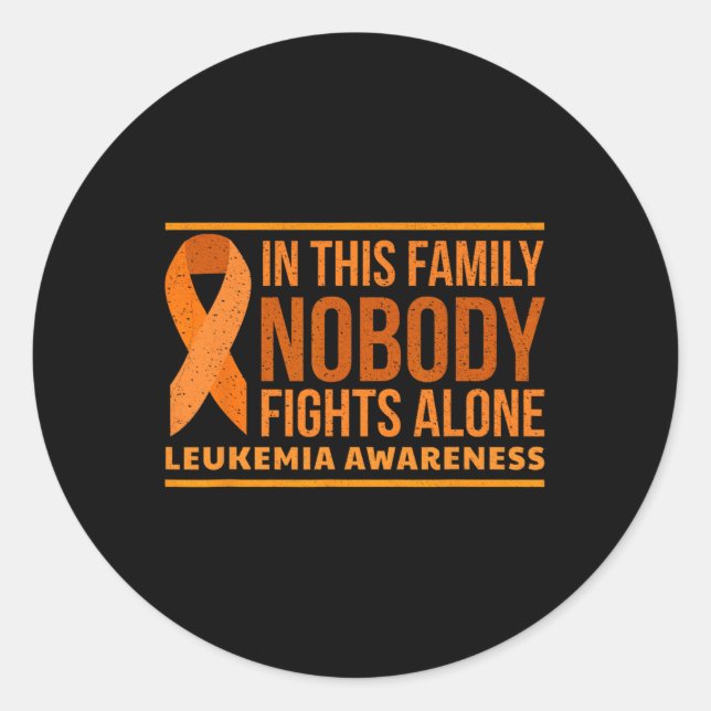 Awareness In This Family Nobody Fights Alone  Classic Round Sticker (Front)
