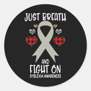 Awareness Just Breath And Fight On Classic Round Sticker