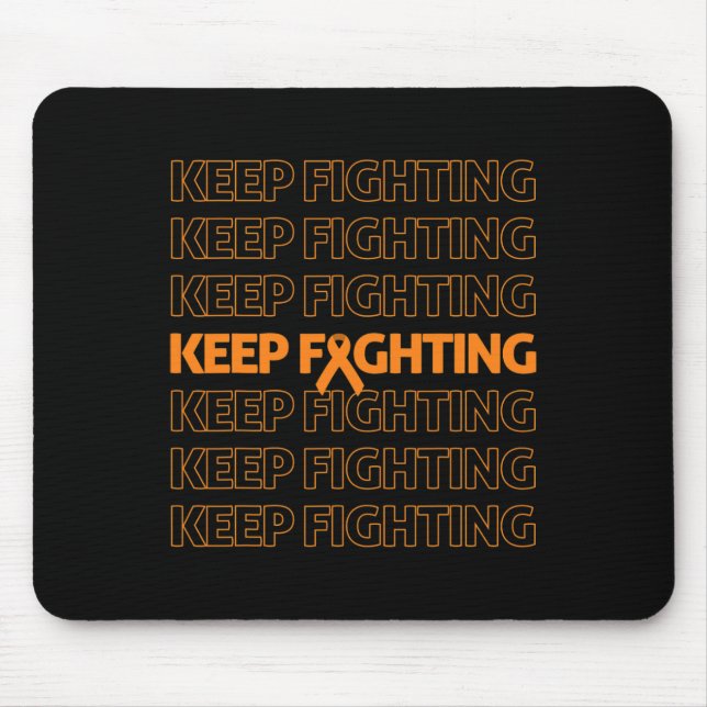 Awareness Keep Fighting Orange Ribbon Boxing Glove Mouse Mat (Front)
