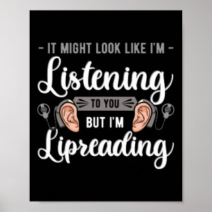 Awareness Lip Reading Hearing Aid Implant Asl  Poster