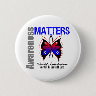 Awareness Matters Butterfly Pulmonary Fibrosis 6 Cm Round Badge