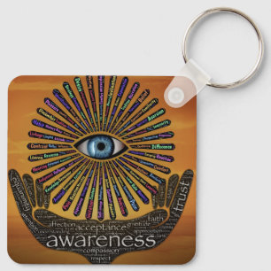 Awareness Minds Eye Inspirational Word Art    Key Ring