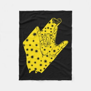 Awareness Month Asl Language Support I Love You Ha Fleece Blanket