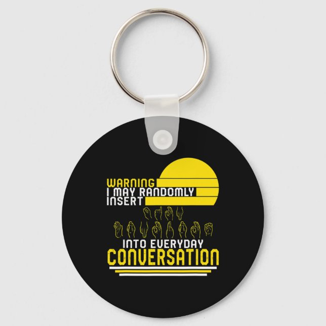 Awareness Month Asl Randomly Insert Love Deaf Comm Key Ring (Front)