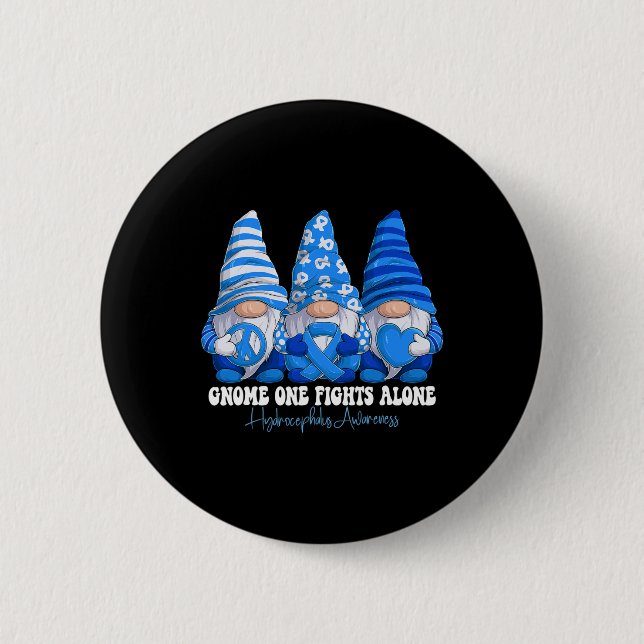 Awareness Month Blue Ribbon Gnomies Support  6 Cm Round Badge (Front)
