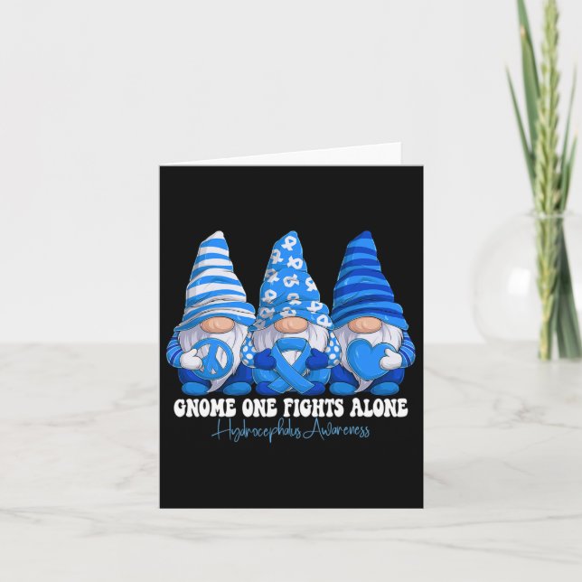 Awareness Month Blue Ribbon Gnomies Support  Card (Front)