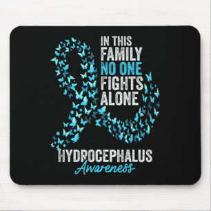 Awareness Month Butterflies Light Blue Ribbon Mouse Mat