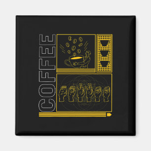 Awareness Month Coffee Asl Lover Trendy Love Deaf Magnet